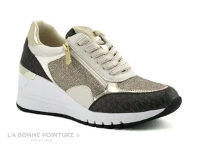 Achat chaussures Marco Tozzi Femme Basket, vente Marco Tozzi 2-23723-41 Cream comb - Basket beige talon compense