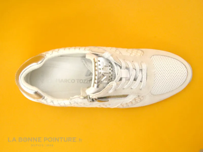 Achat chaussures Marco Tozzi Femme Basket, vente Marco Tozzi 2-23765-26 Off white comb - Basket compensee