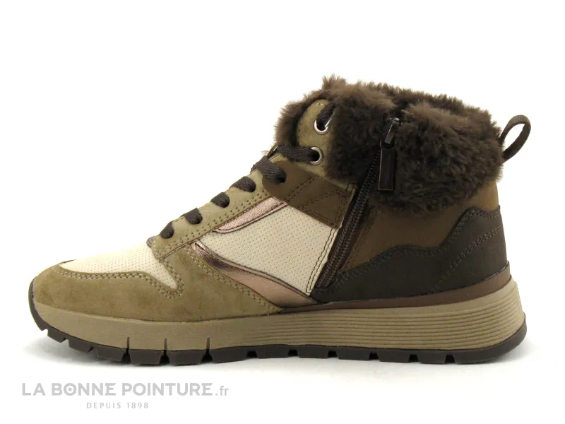 Achat chaussures Tamaris Femme Chaussure montante, vente Tamaris 1-25205-41 Chocolate comb - Basket montante marron - beige Femm