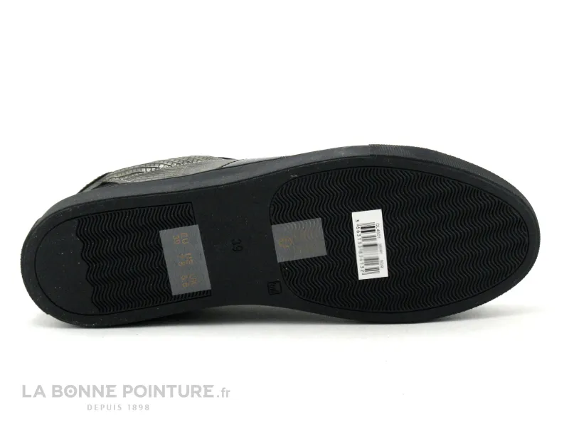 Achat chaussures The Divine Factory Femme Basket, vente The Divine Factory QL4501 Noir - Bronze reptile - Basket basse Femme