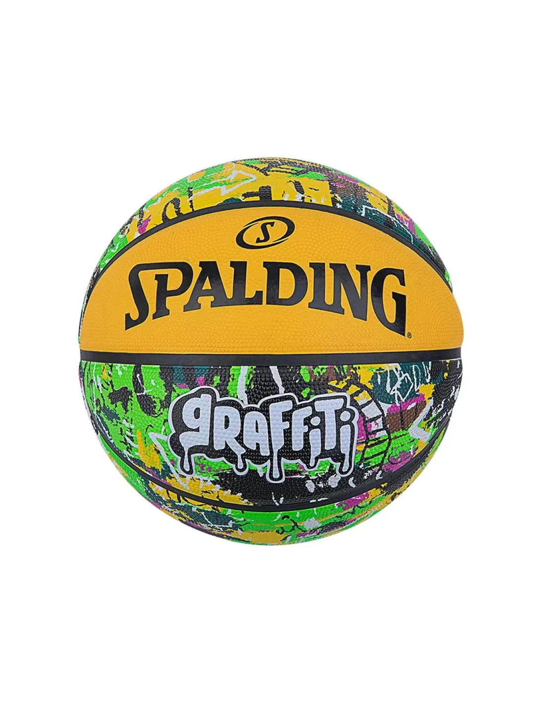 Balle Basket-ball Spalding par Green/Amarillo Graffiti Sz7 Rubber Homme