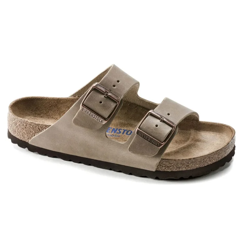 BIRKENSTOCK Arizona Lit de Pied Souple /cuir huilé tabacco (narrow) 2024 Chaussures Mode Nu pieds Sandales Tongs