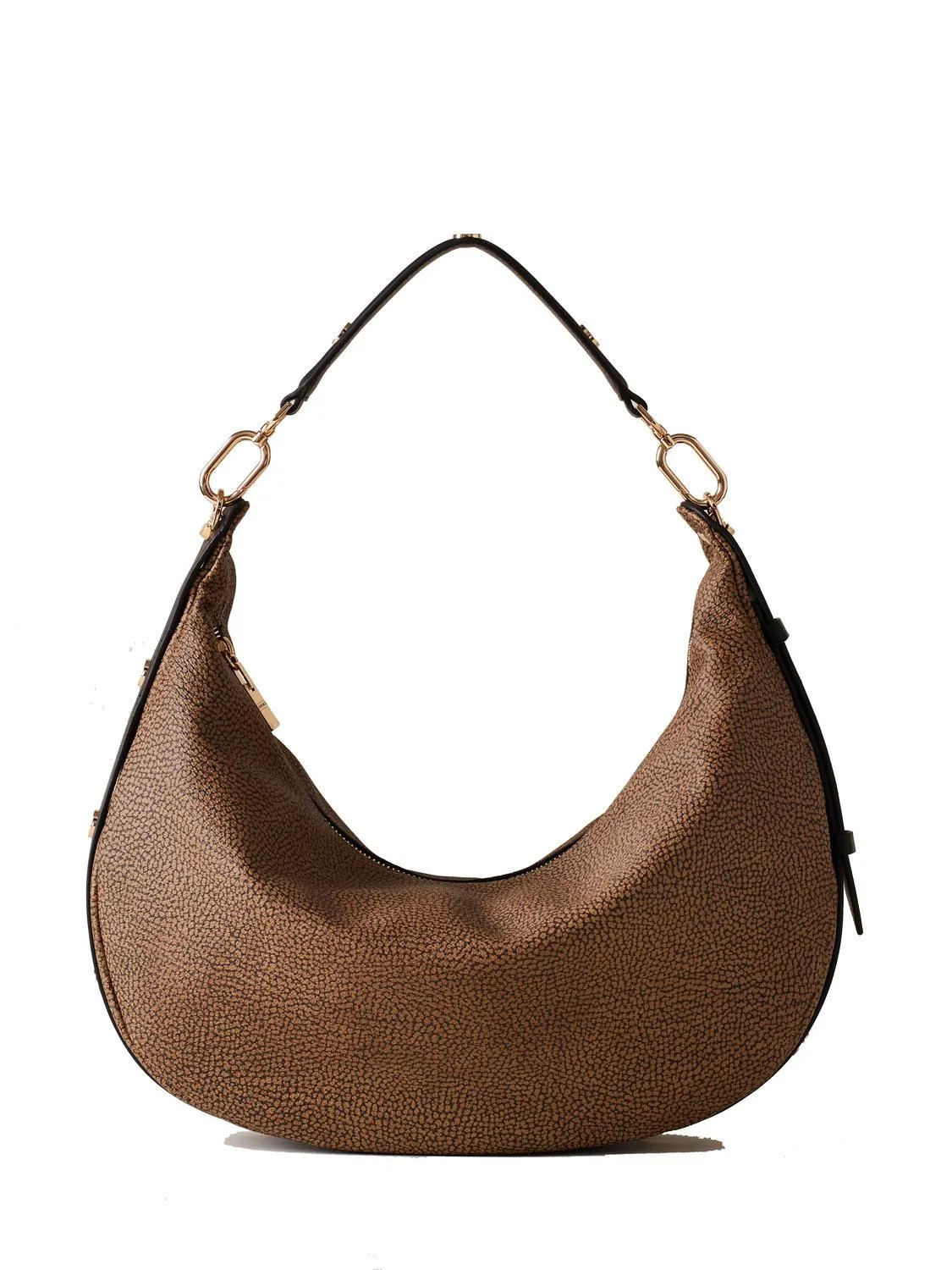 Borbonese Oyster Coated Sac Hobo Moyen Op Naturel / Noir - Achetez À Prix Outlet!