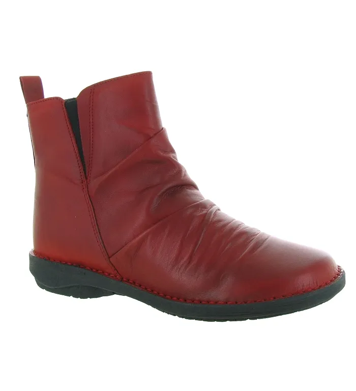 bottines et boots - Casual - femme - Cuir - Rouge - Creator