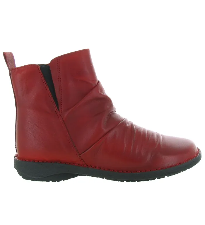 bottines et boots - Casual - femme - Cuir - Rouge - Creator