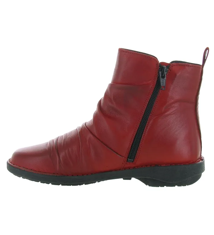 bottines et boots - Casual - femme - Cuir - Rouge - Creator