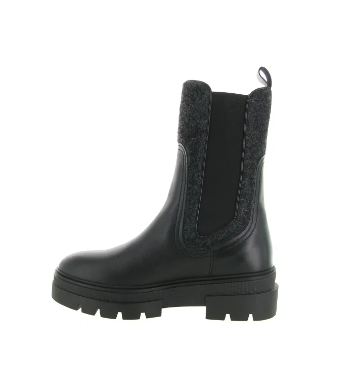 bottines et boots - Chelsea - femme - Cuir - Noir - Tommy hilfiger