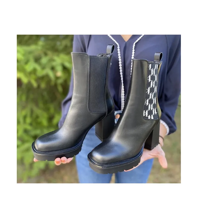 bottines et boots - Chelsea - femme - Cuir - Orange - Karl lagerfeld