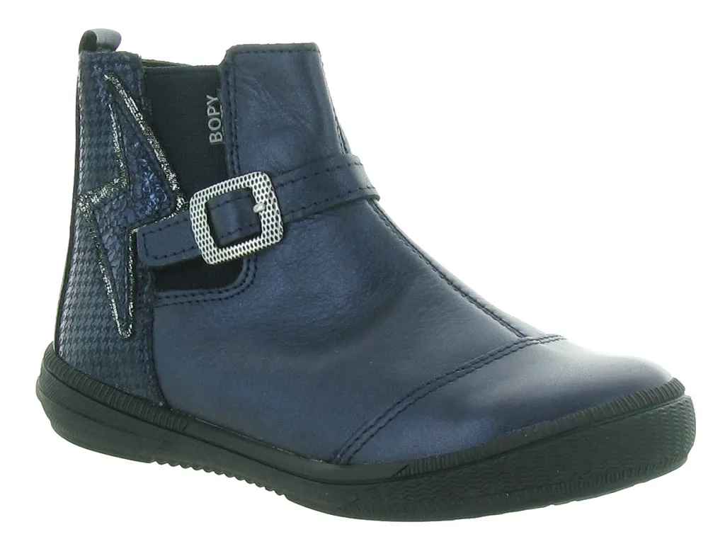 bottines et boots -  - junior fille - Cuir - Bleu - Bopy