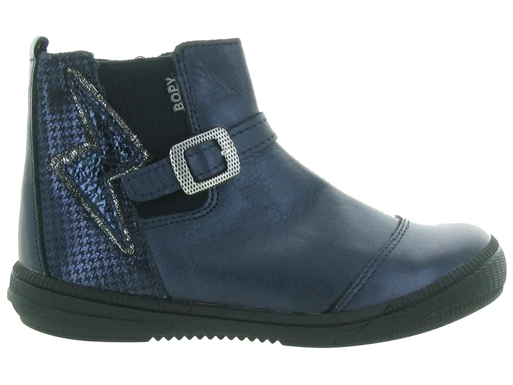 bottines et boots -  - junior fille - Cuir - Bleu - Bopy