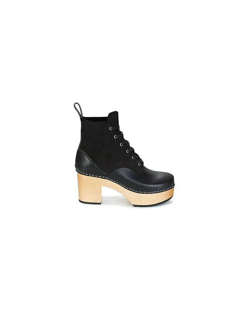 Bottines femmes Swedish hasbeens HIPPIE LACE UP Noir