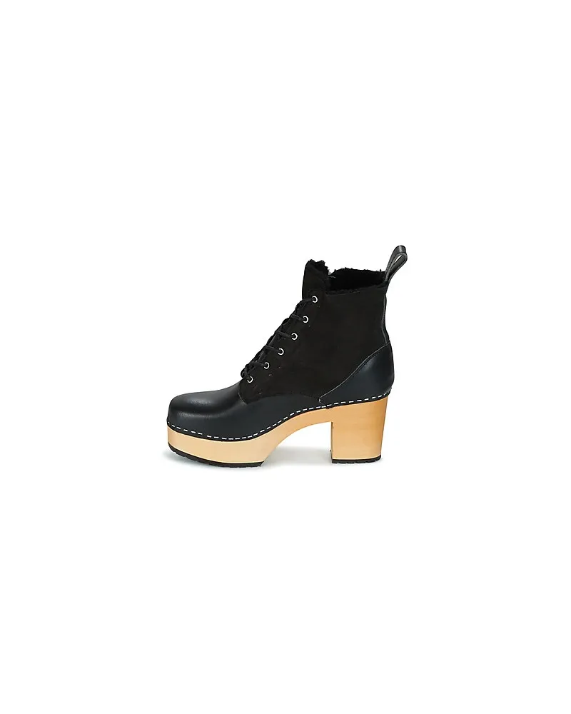 Bottines femmes Swedish hasbeens HIPPIE LACE UP Noir