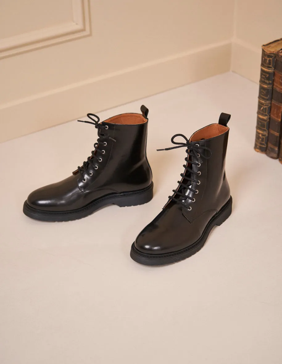 Bottines Hervé - Cuir box noir