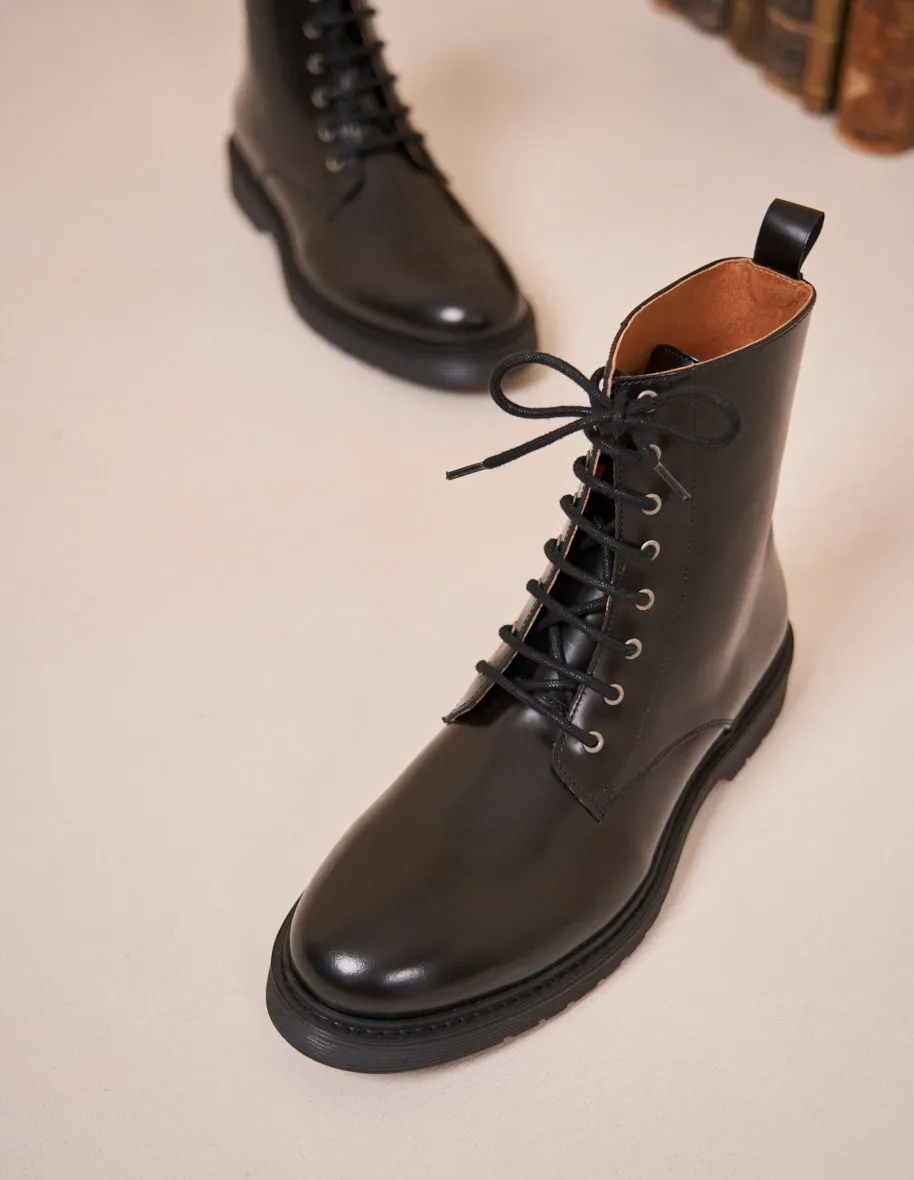 Bottines Hervé - Cuir box noir