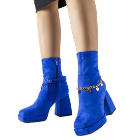 Bottines isolées bleues avec pendentif Saviore