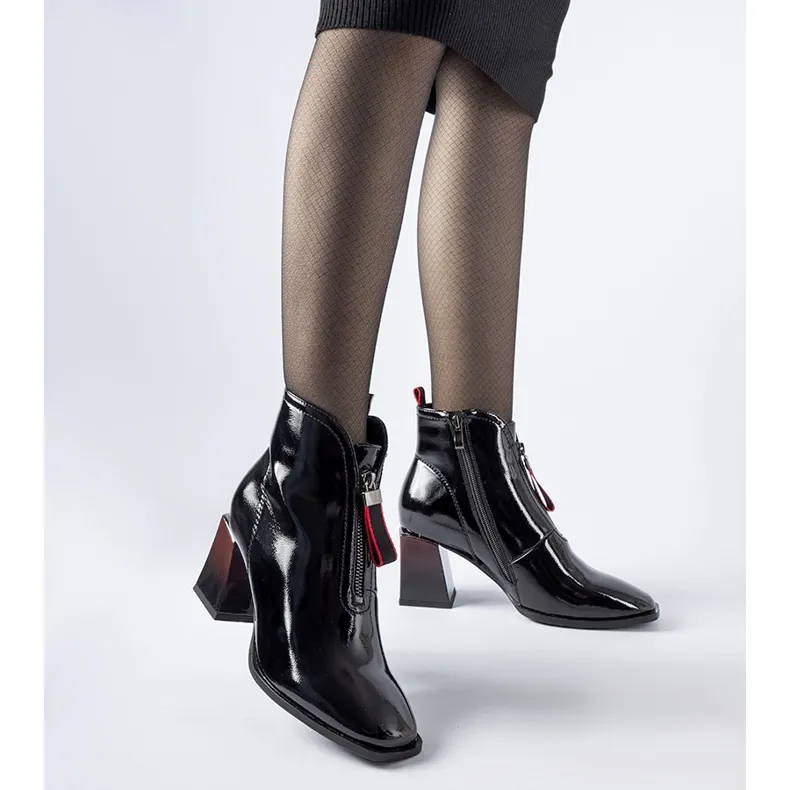 Bottines vernies noires avec bloc Bibbiano le noir