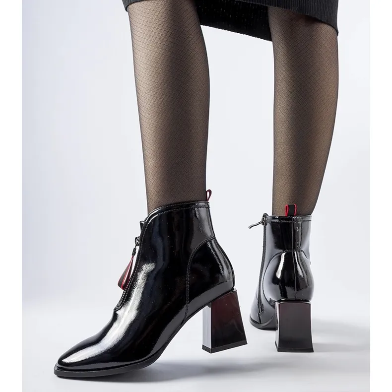 Bottines vernies noires avec bloc Bibbiano le noir