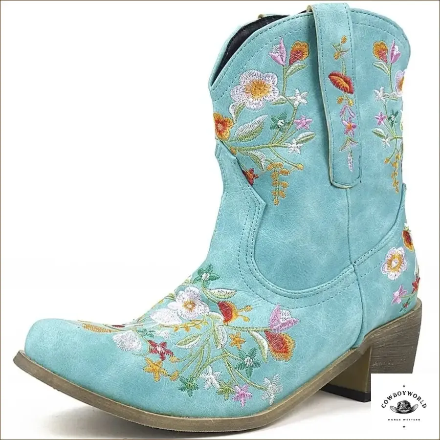 Bottines Western Fleurs Brodées