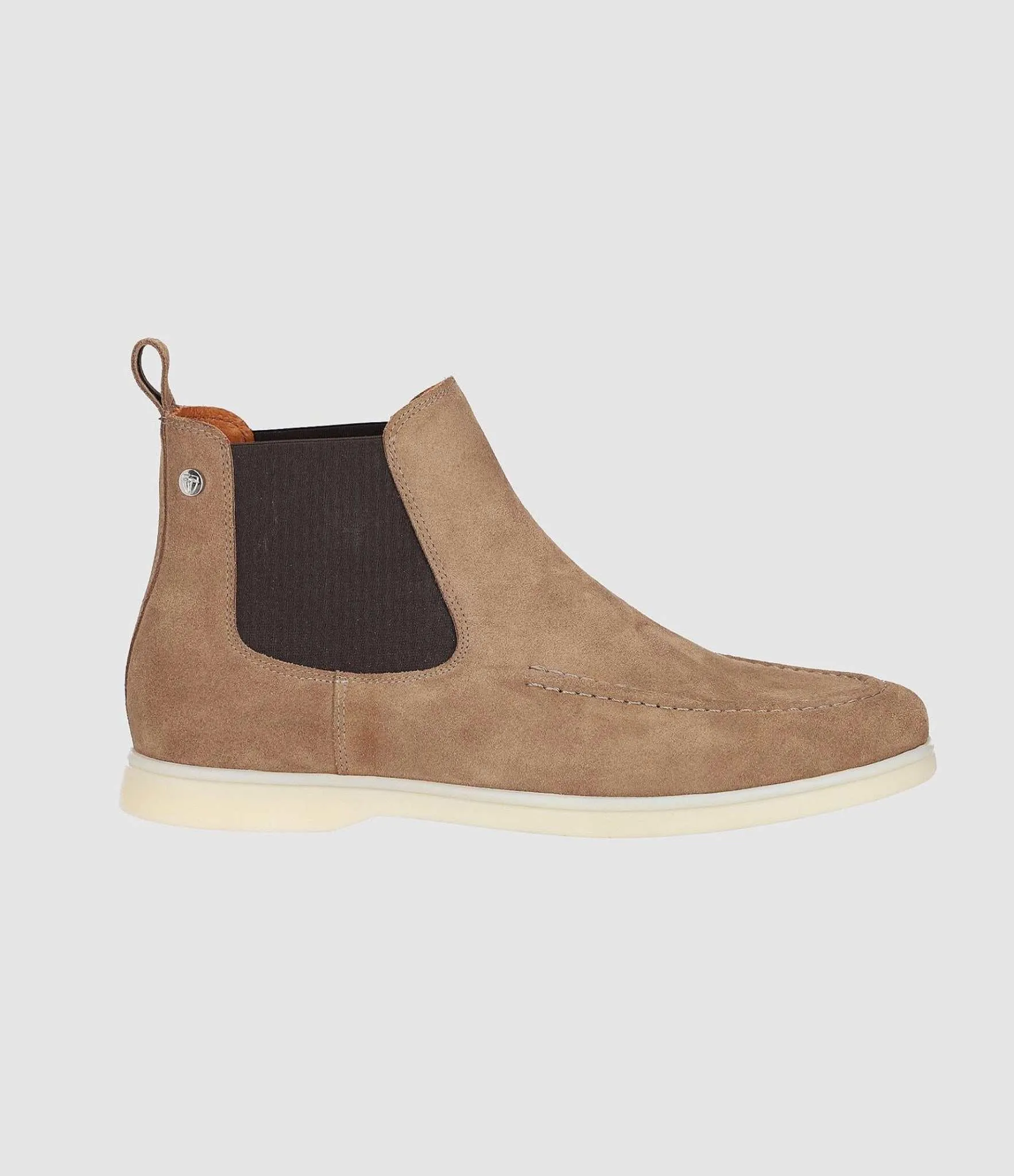 Bottines élastiques en suede taupe OMAHA