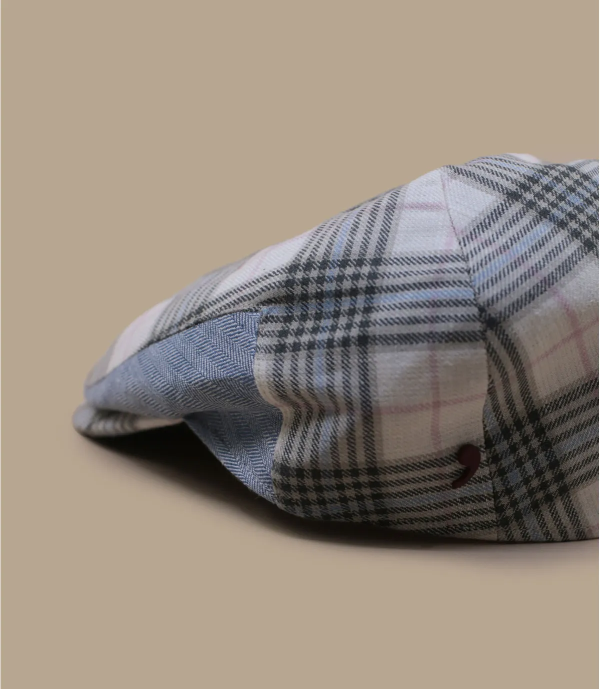 Béret carreaux beige bleu - Rudy Checked cream blue Alfonso d'Este : Headict