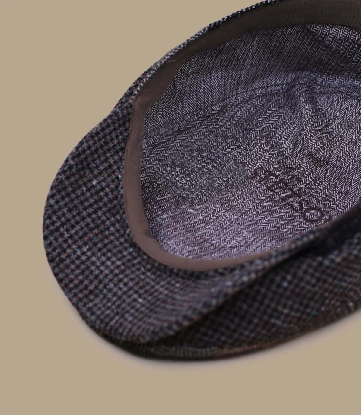 béret casquette plate patchwork marron - Driver Cap Patchwork brown mix Stetson : Headict