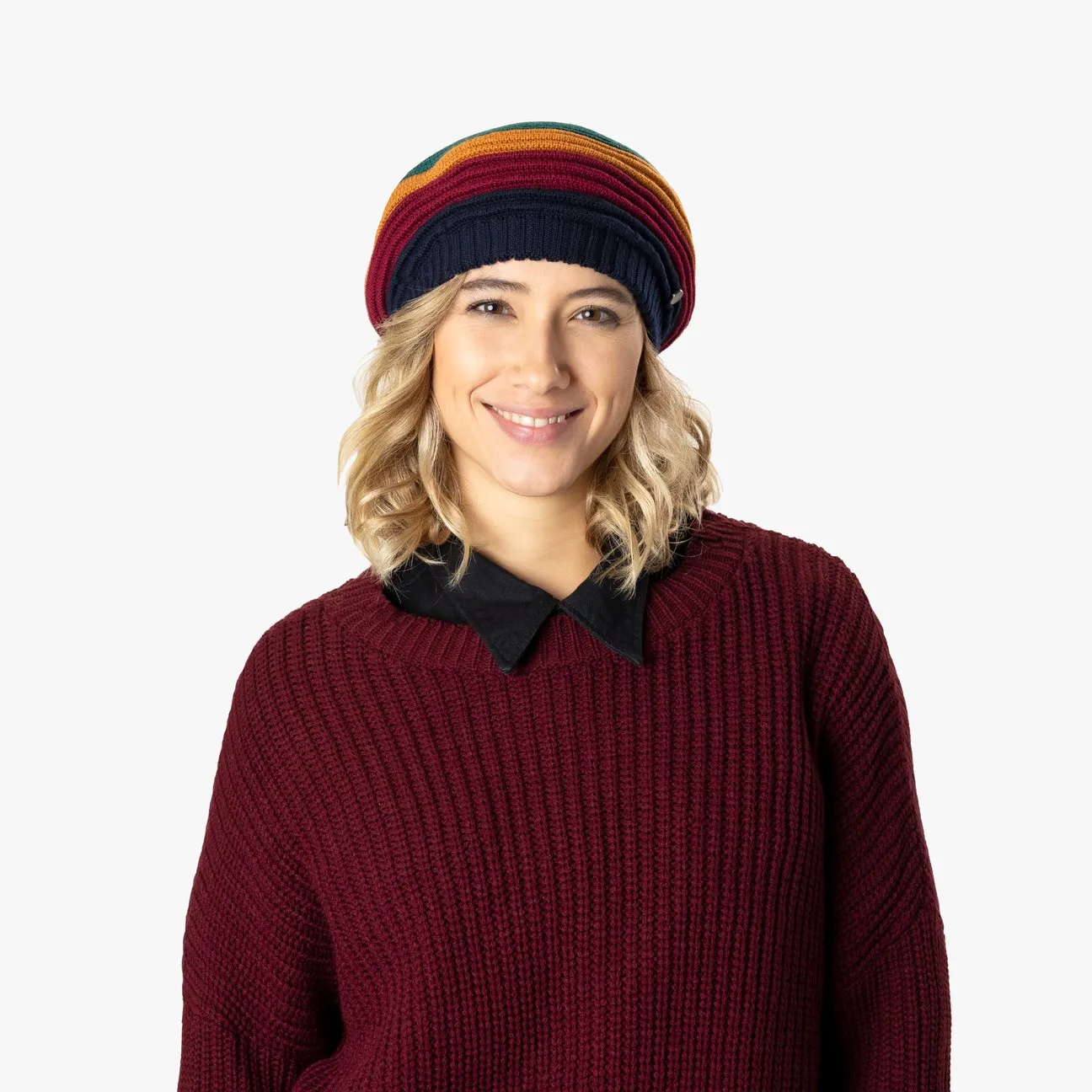 Béret en Tricot Multicolour Merino by Lierys --> Chapeaux, casquettes & bonnets en ligne ▷ Chapeaushop