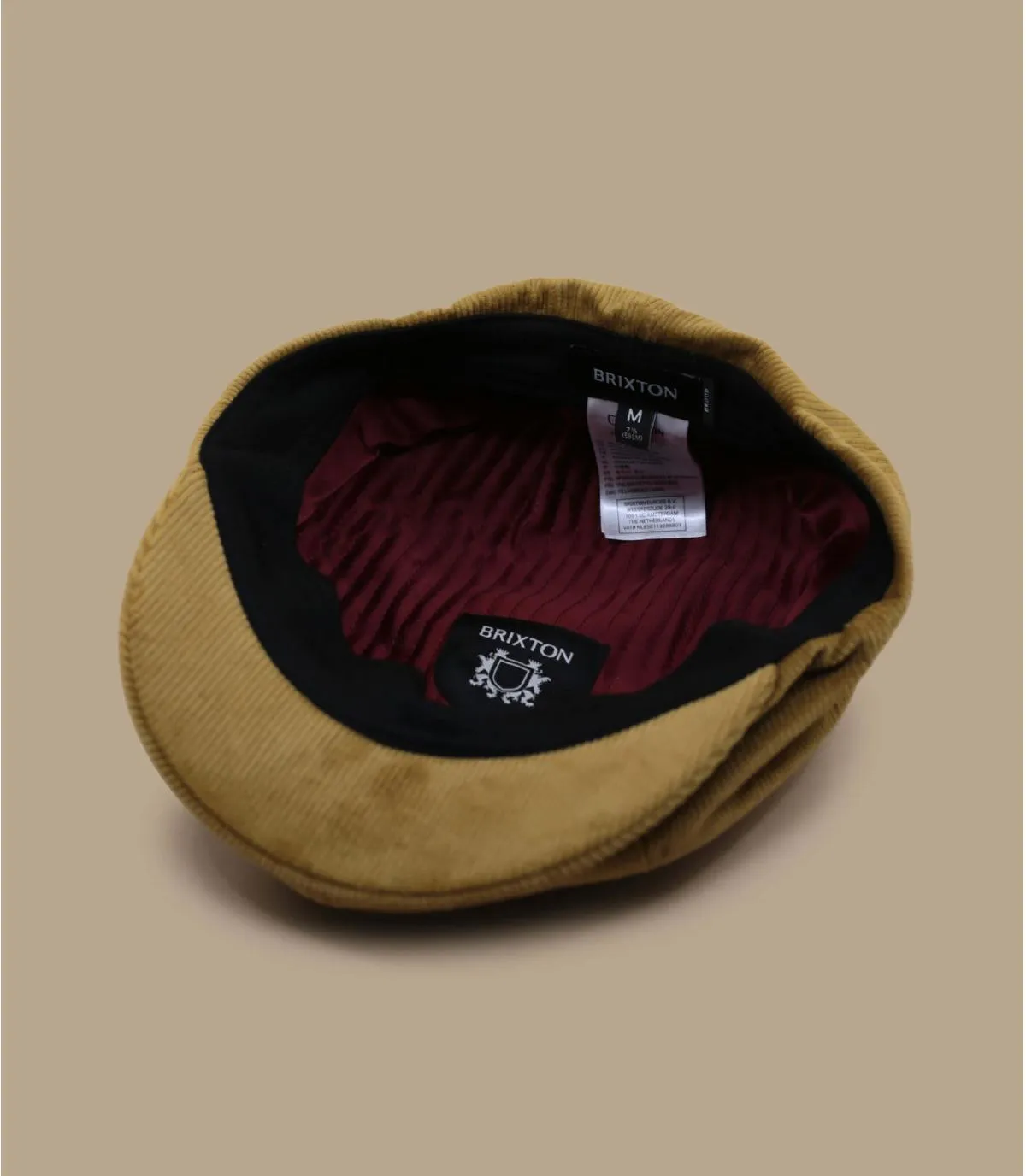 Béret gavroche marron côtelé - Brood Newsboy Cap Corduroy antelope Brixton : Headict