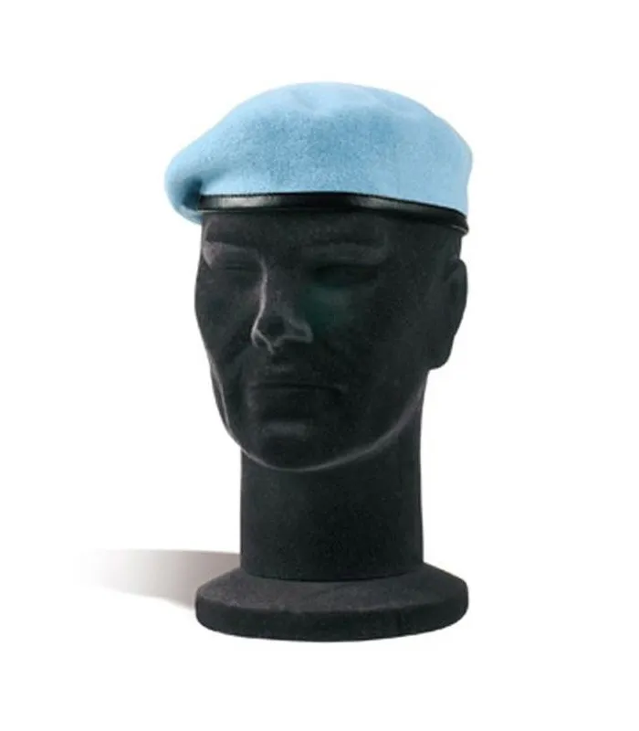 Béret militaire de l'ONU bleu cyan