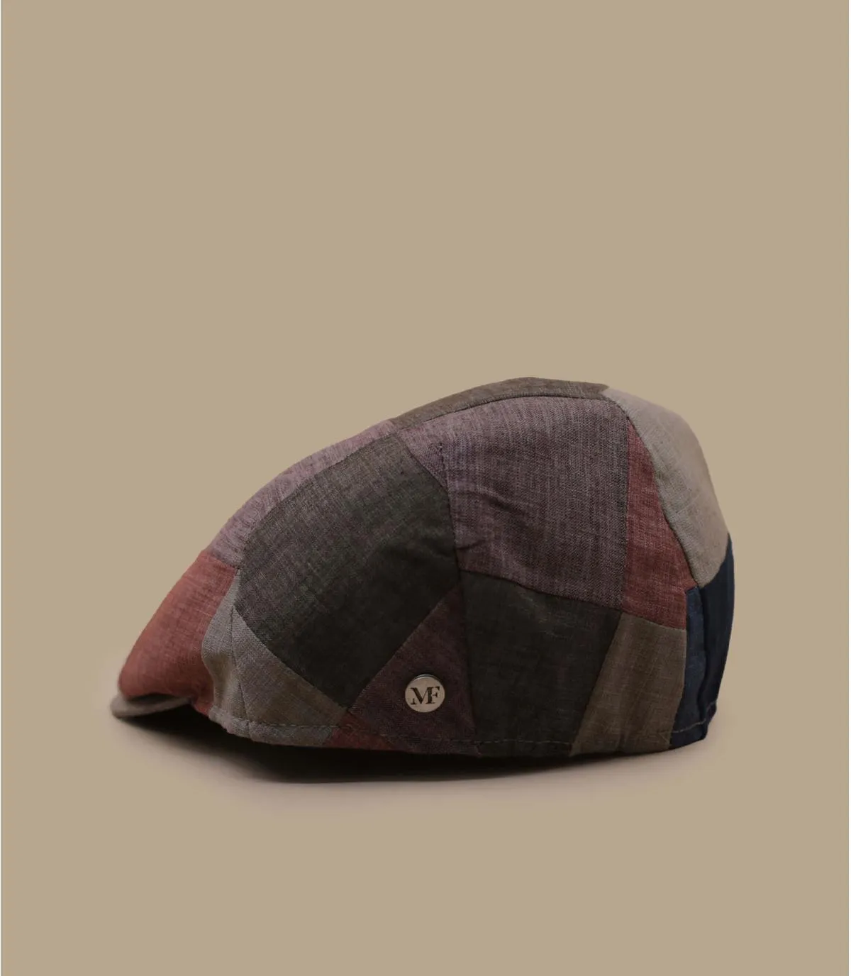 Béret plat beige - Simeon Patchwork M by Flechet : Headict