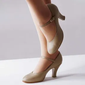 Capezio Theatrical Footlight™ Chaussures en Cuir Beige