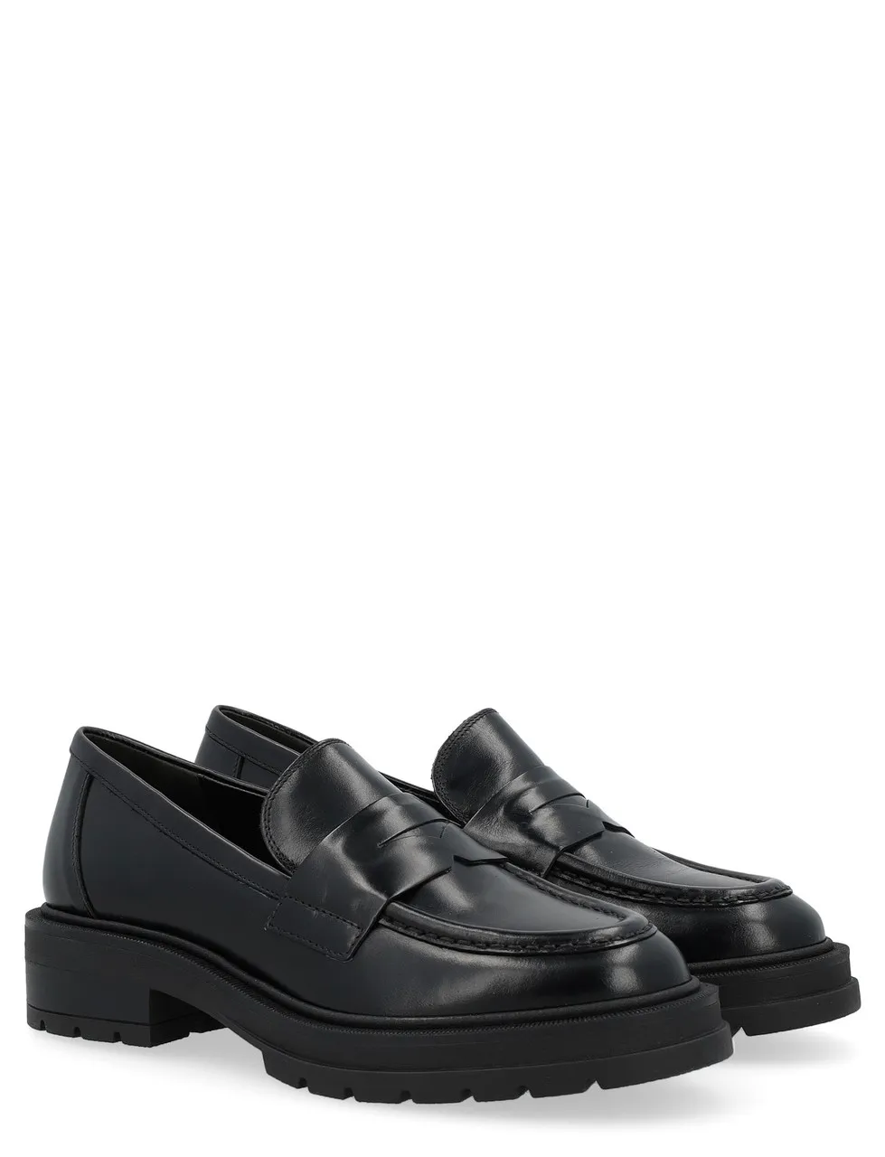 Carmens Mocassin Patty Clam en cuir noir