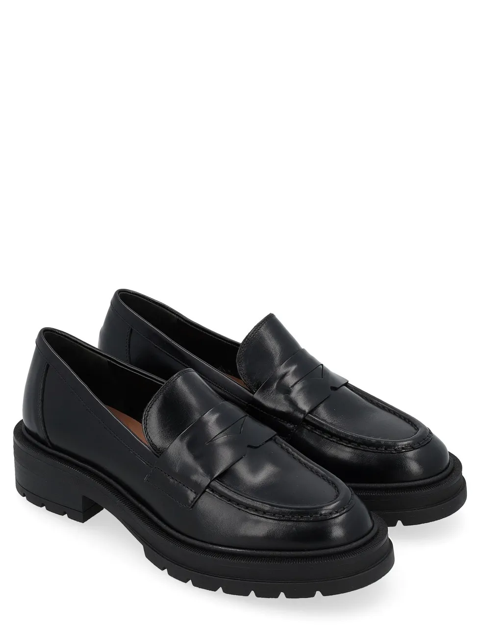 Carmens Mocassin Patty Clam en cuir noir