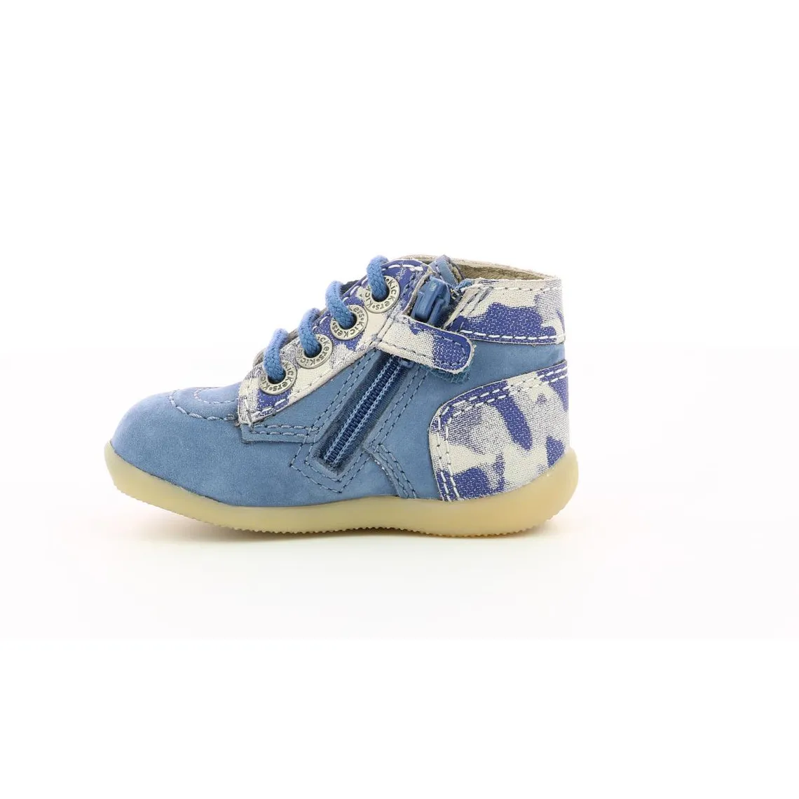 Chaussures bébé Bleu Camouflage en cuir | 3 Suisses