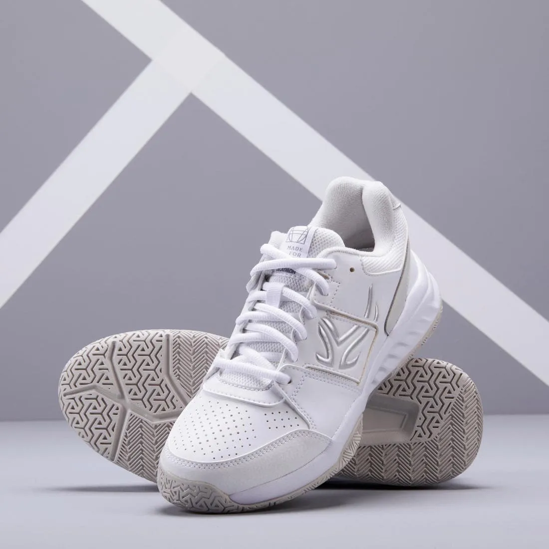 CHAUSSURES DE TENNIS FEMME TS 160 BLANC