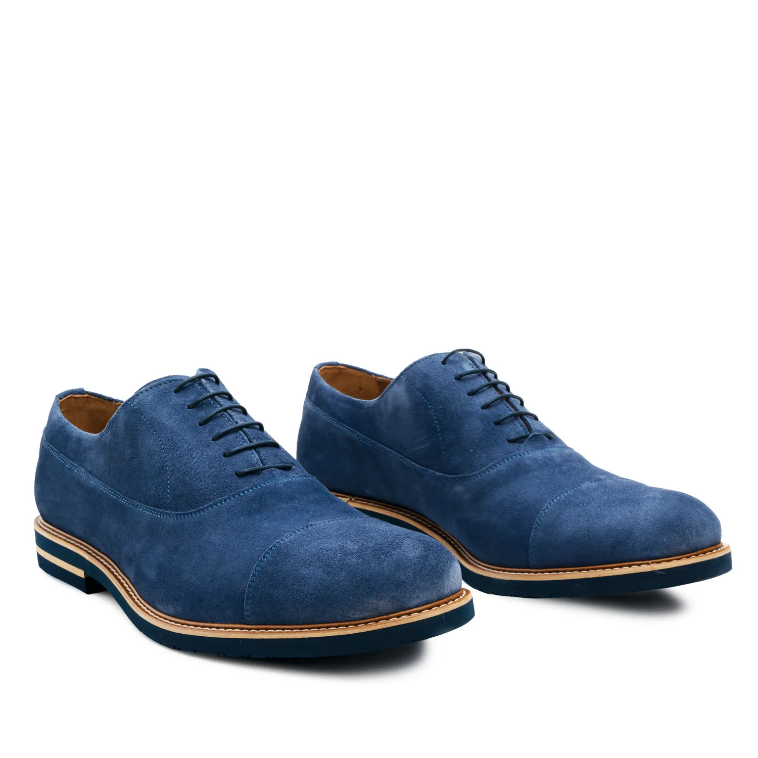 Chaussures en croûte de Cuir Bleu