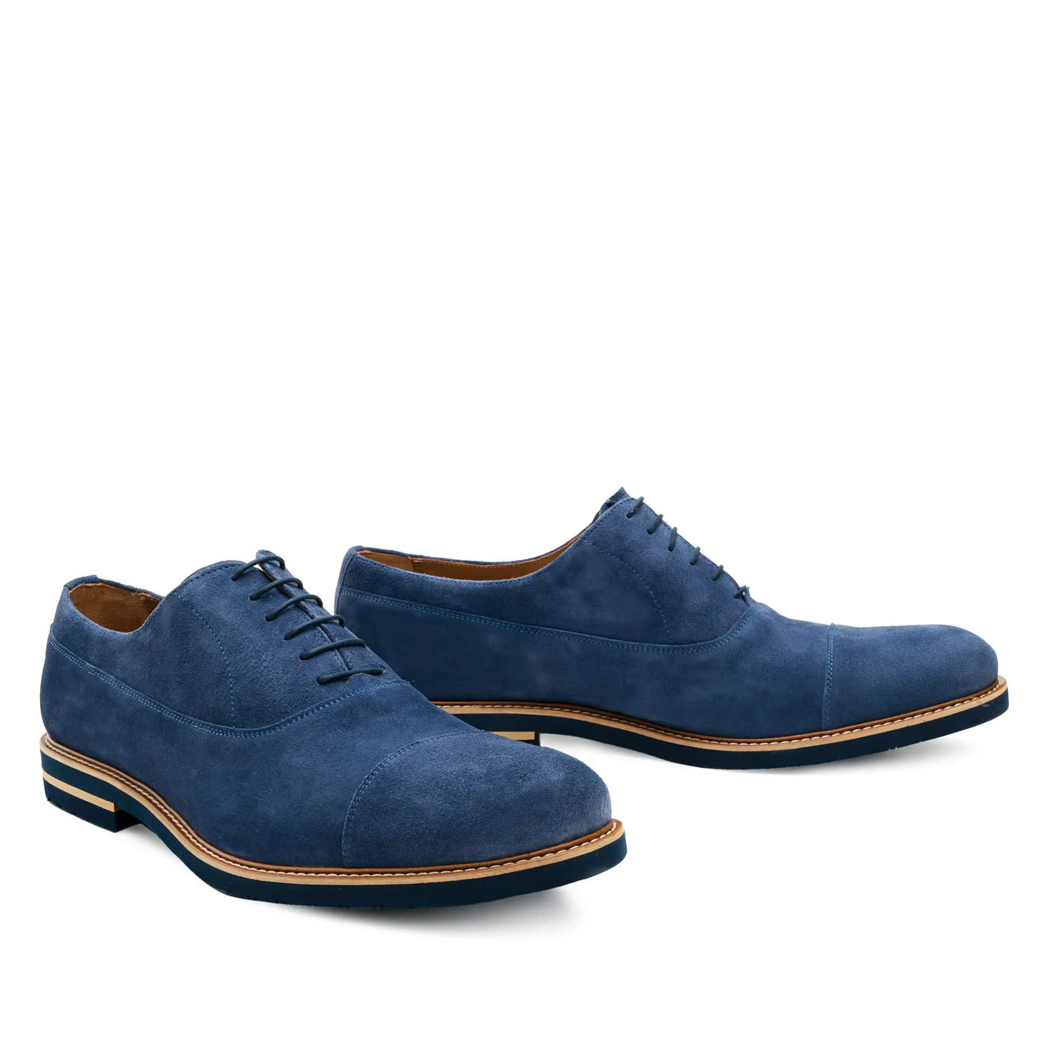 Chaussures en croûte de Cuir Bleu