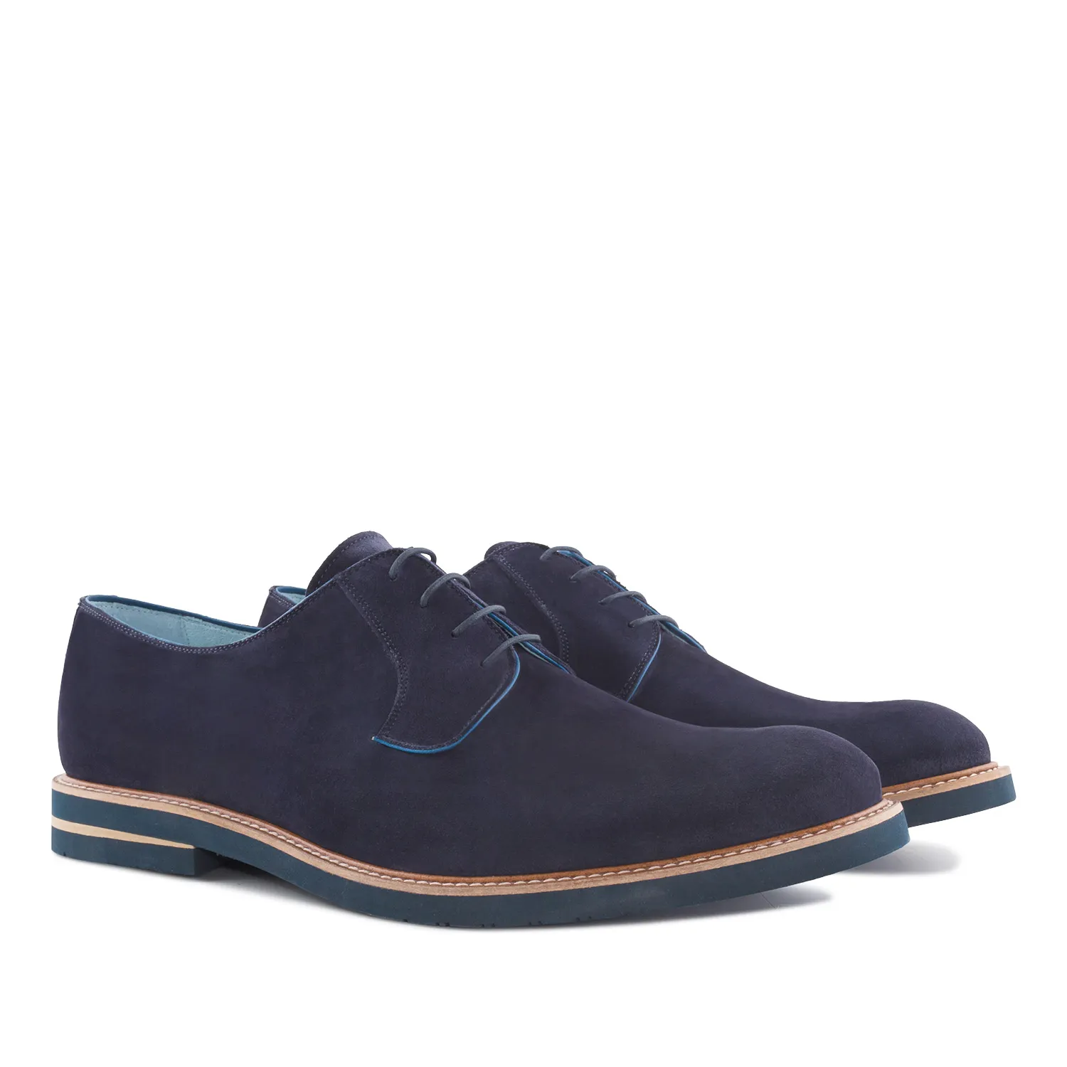 Chaussures Hommes Style Oxford en Cuir Suéde Bleu