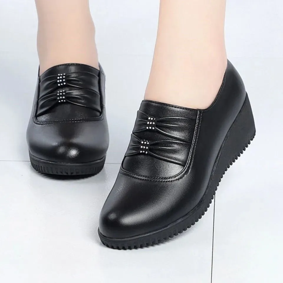 Chaussures plates en cuir artificiel pour femmes Zinda