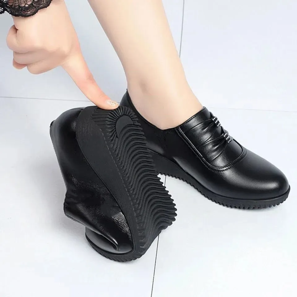 Chaussures plates en cuir artificiel pour femmes Zinda