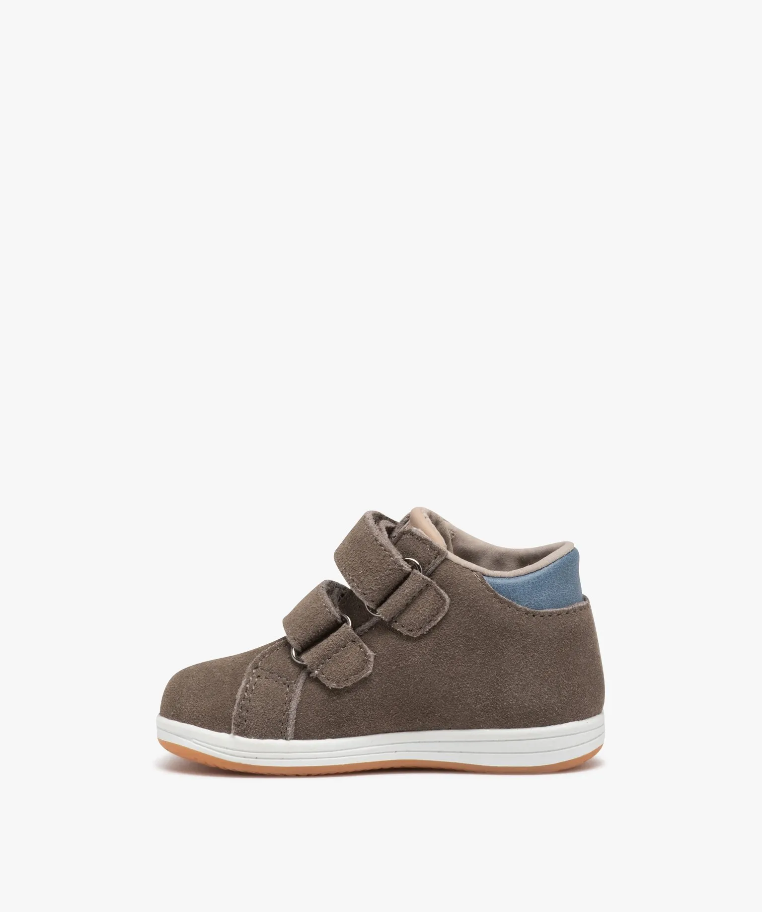 Chaussures premiers pas bébé garçon en cuir double scratch - Alma Planète marron