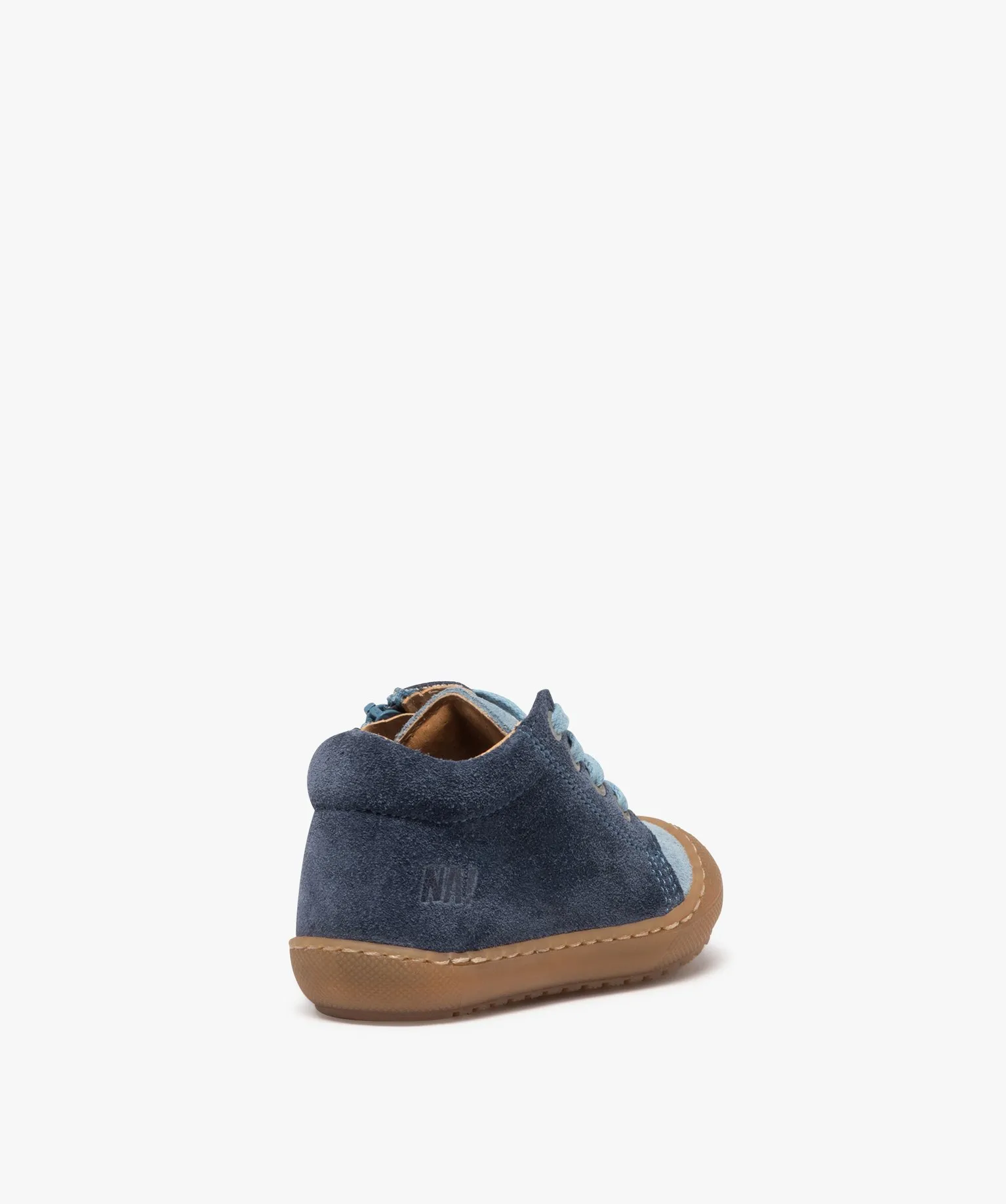 Chaussures premiers pas bébé garçon en cuir suédé bicolore - NA! bleu chine