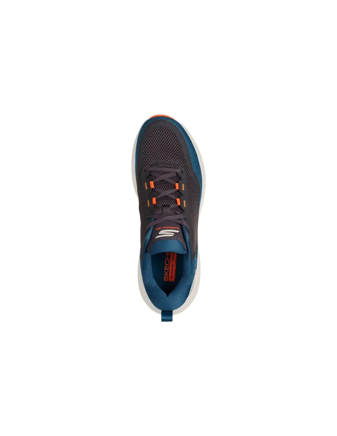 Chaussures running Skechers de Go Run Supersonic Max Bleu Textile/Orange Homme