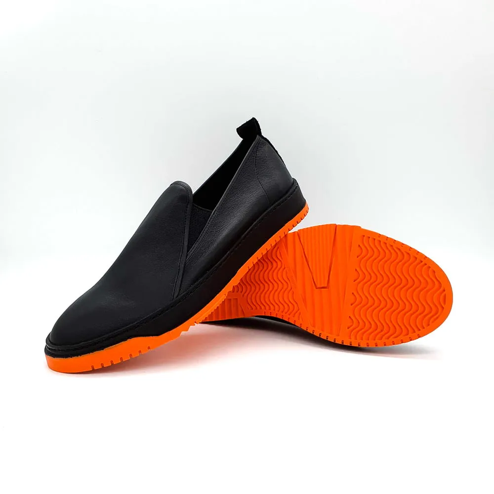 Chaussures Slip-On Cuir Noir - Milémil - Marques de France