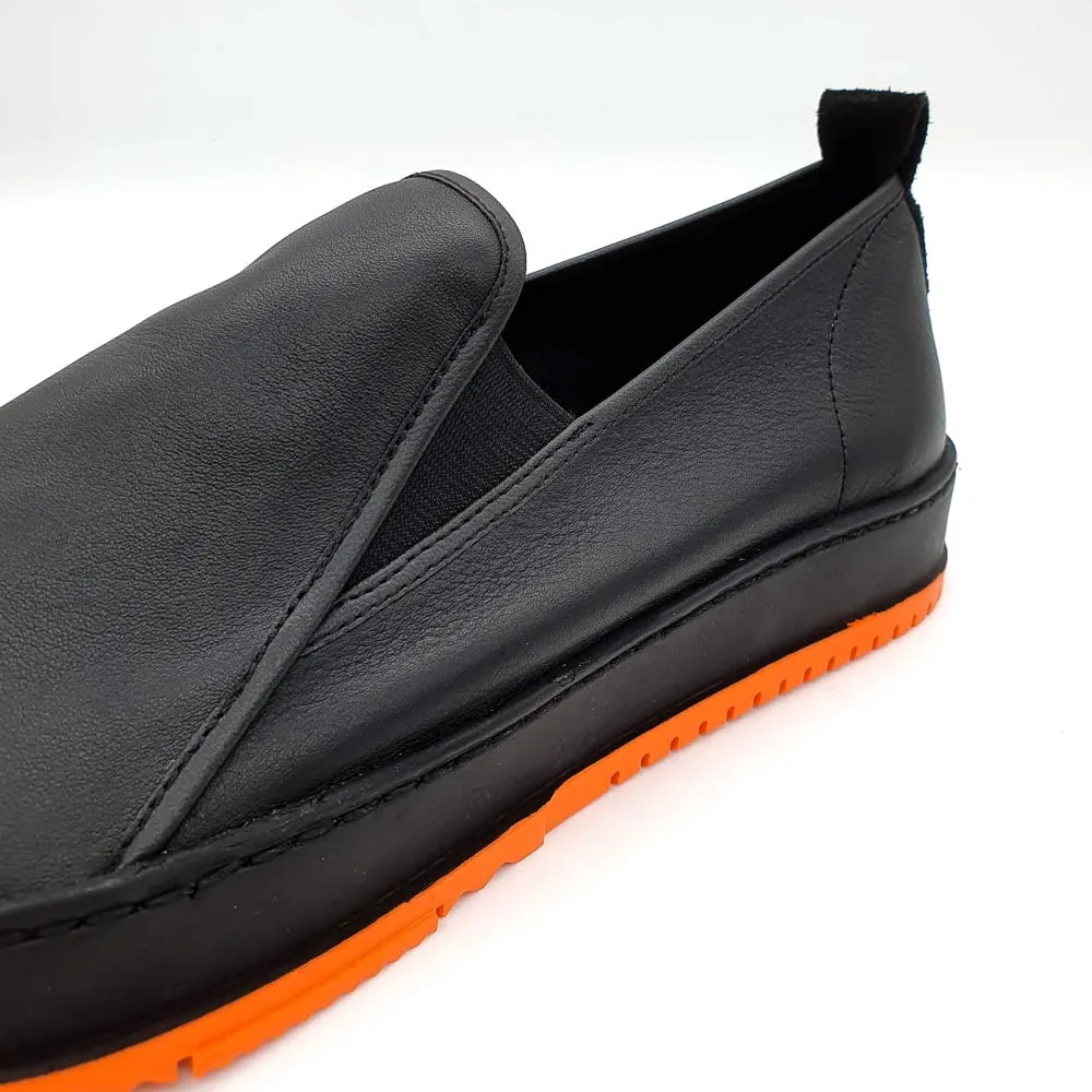 Chaussures Slip-On Cuir Noir - Milémil - Marques de France