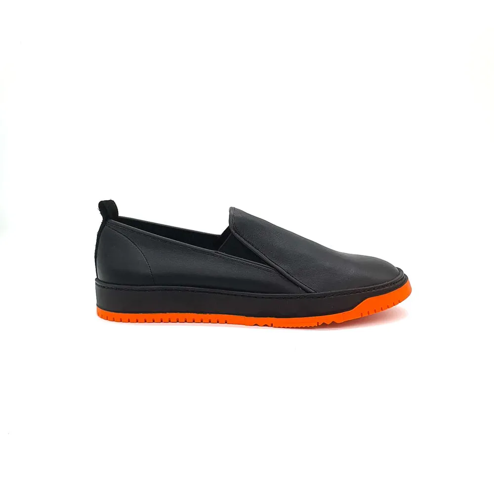 Chaussures Slip-On Cuir Noir - Milémil - Marques de France