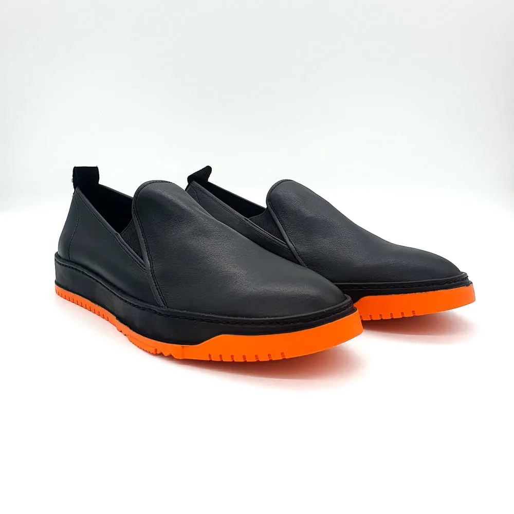 Chaussures Slip-On Cuir Noir - Milémil - Marques de France