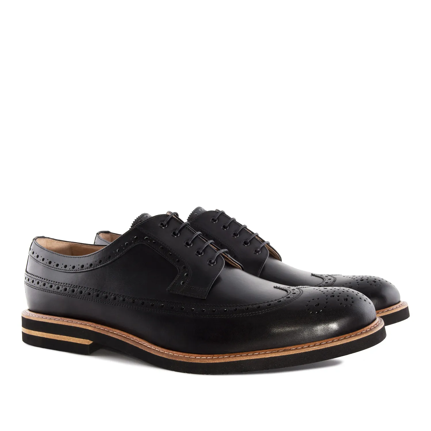 Chaussures style Oxford en Cuir Noir