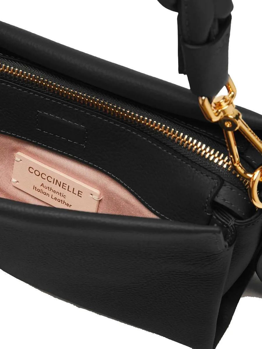 Coccinelle Boheme Sac À Main, Avec Bandoulière, En Cuir Noir/Cuir - Achetez À Prix Outlet!