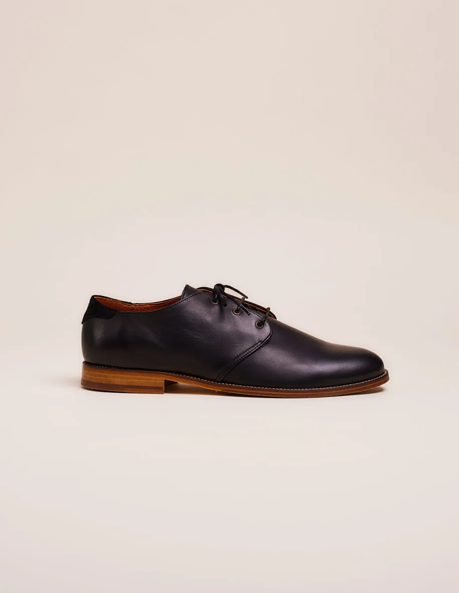 Derbies Alphonse - Cuir noir et moucheté