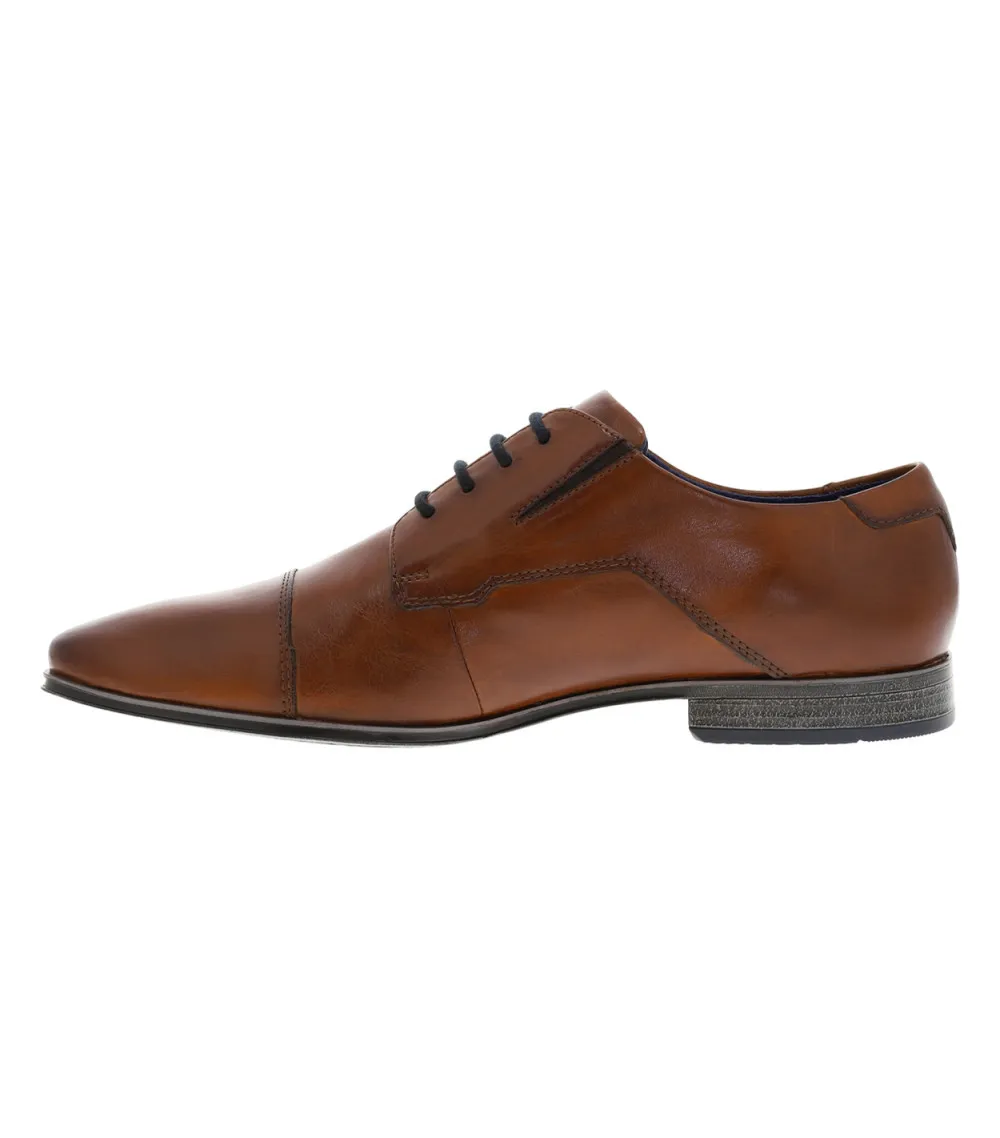 Derbies Bugatti cognac et à lacets ronds